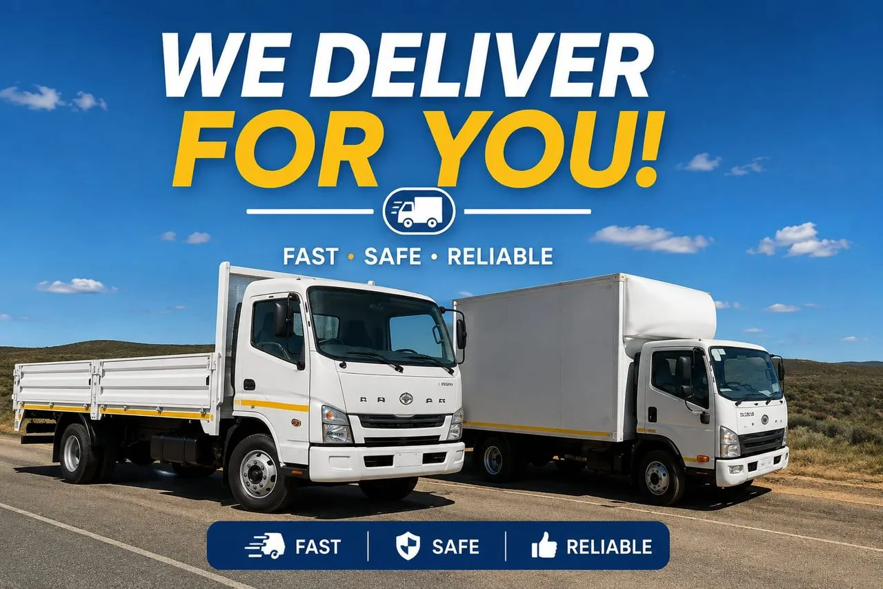 HomeStyle Furniture delivery banner — We deliver for you! Fast, safe, reliable — with two delivery trucks